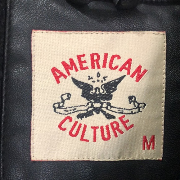 AMERICAN CULTURE Black Zip Front Faux Leather Jacket Long Sleeve size M - Picture 5 of 7